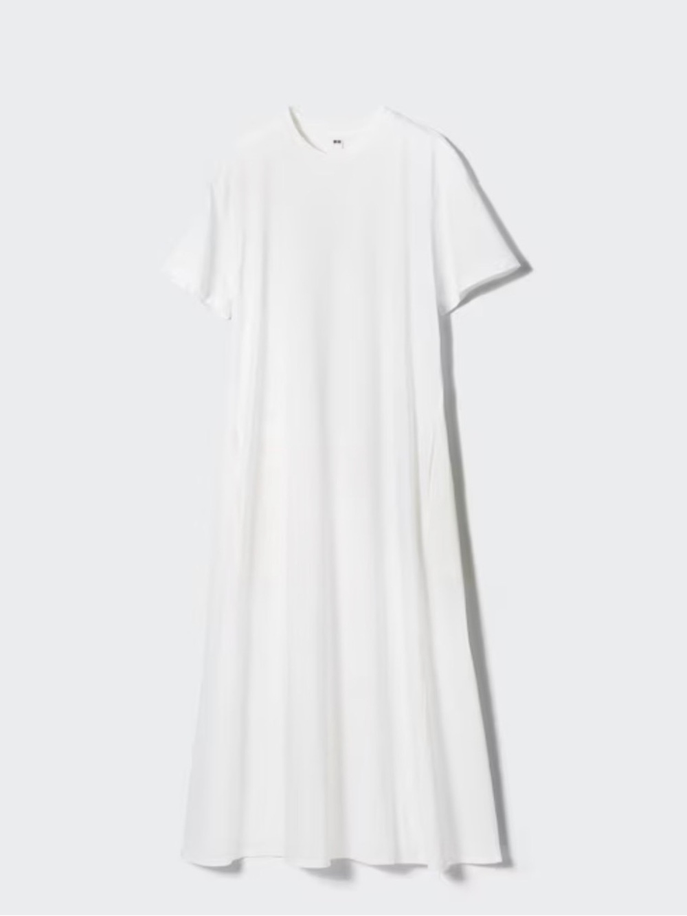 Uniqlo White Crew Neck Maxi T-Shirt Dress